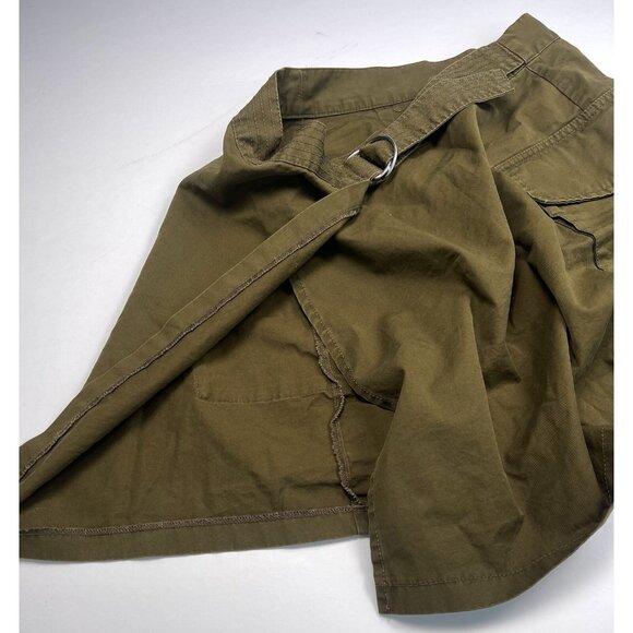 H&M Womens SIZE 6 Brown Twill Cargo Utility Belted A-Line Mini SKIRT EUC - Picture 3 of 6